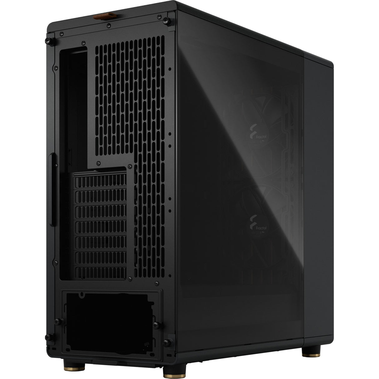 Fractal design nord midi tårnhus (sort træ farve | 2x USB-A | 1x USB-C | hærdet glas)