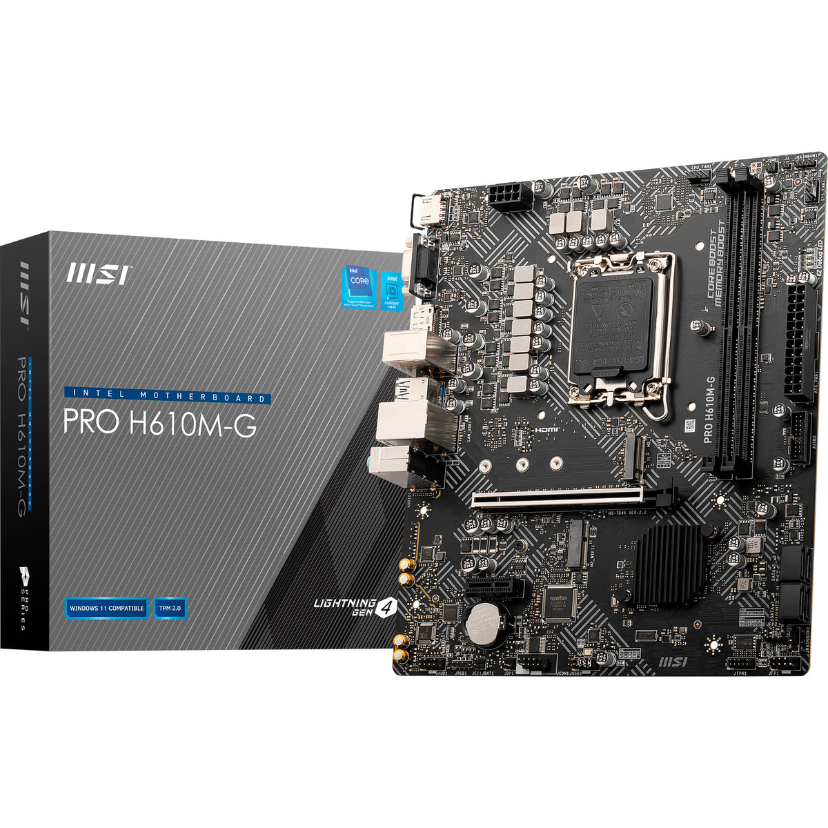 MSI Pro H610M-G Socket 1700 bundkort (GB-LAN, lyd, µATX)