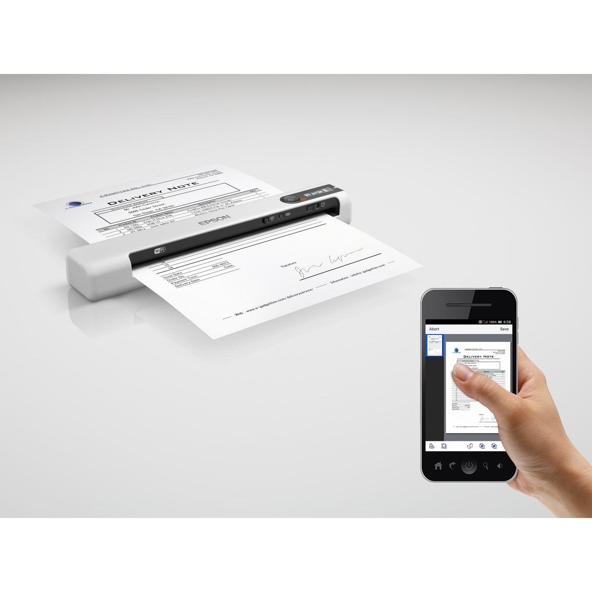 Epson workforce ds-80w feed scanner (grå)