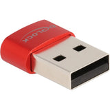 Delock USB 2.0-adapter USB-A han > USB-C hun (rød)