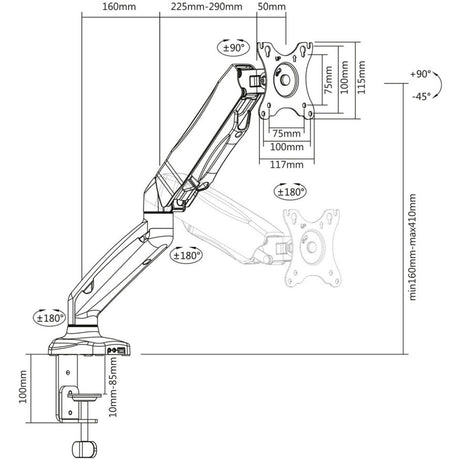 Monitorarm act sort ac8311