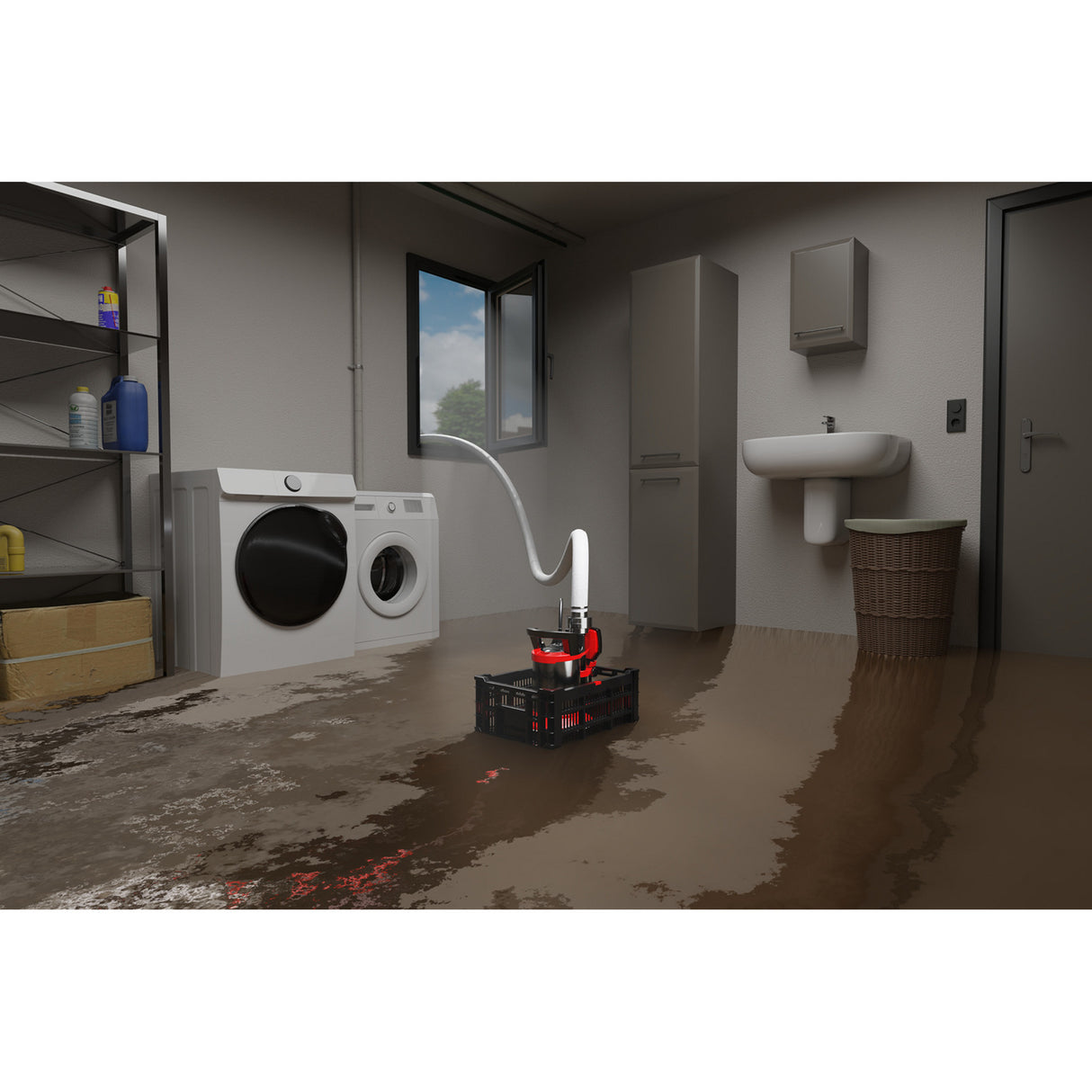 Einhell flutset ge-dp 7535 n ll eco spildevandspumpe dyk- og trykpumper (rød sort)