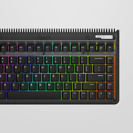 Iqunix og80 dark side trådløst mekanisk tastatur (sort, us layout (qwerty), gateron rød, 80% (tkl), rgb lysdioder, hot-swappable, pbt, 2.4ghz | bluetooth 5.1 | usb-c)