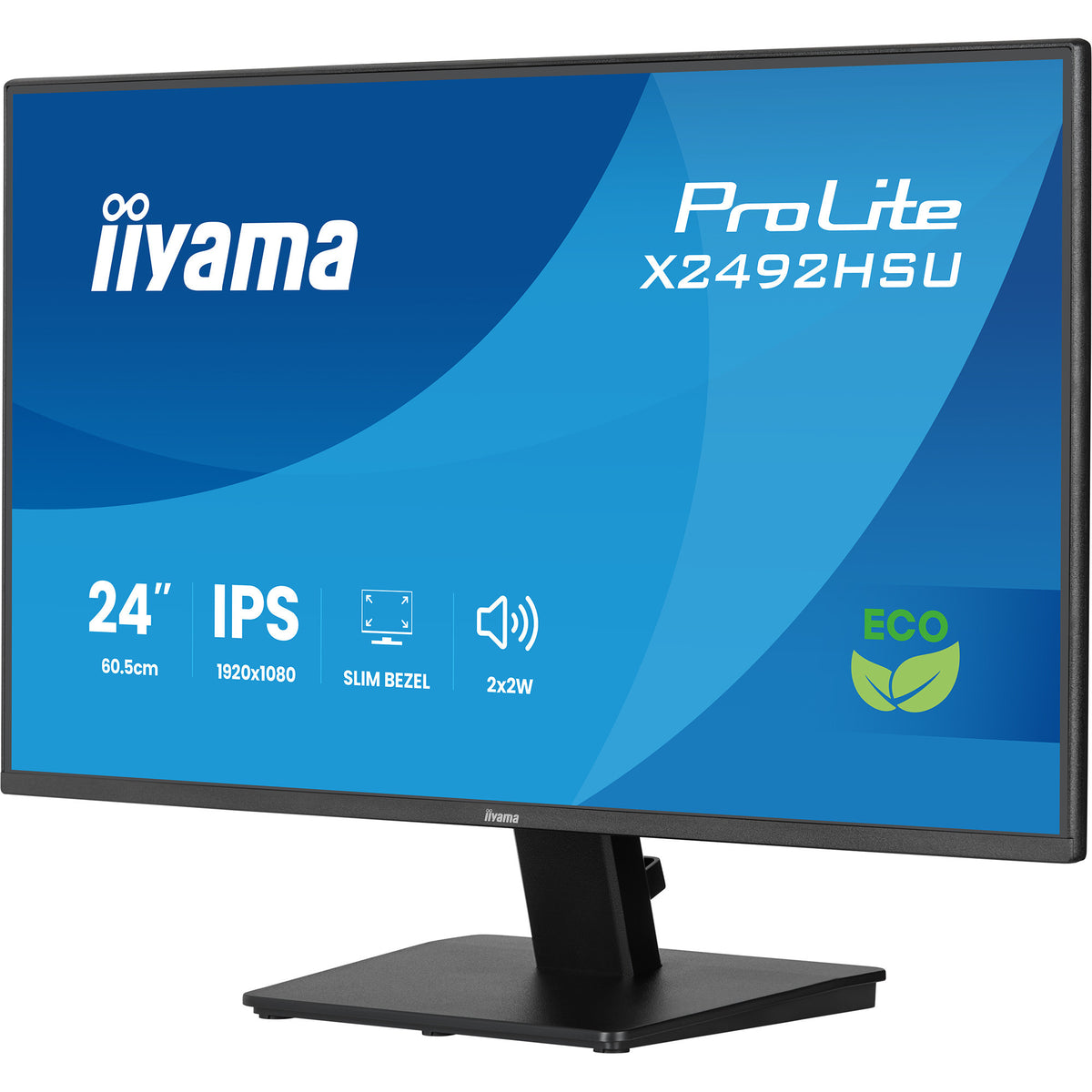 Iiyama prolite x2492hsu-b1 24 skærm (sort (mat), HDMI, skærmport, 2x USB-A)