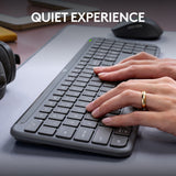 Logitech mk950 signatur slankt trådløst skrivebordssæt (grafit, us-internationalt layout (qwerty), 400 - 4000 dpi)