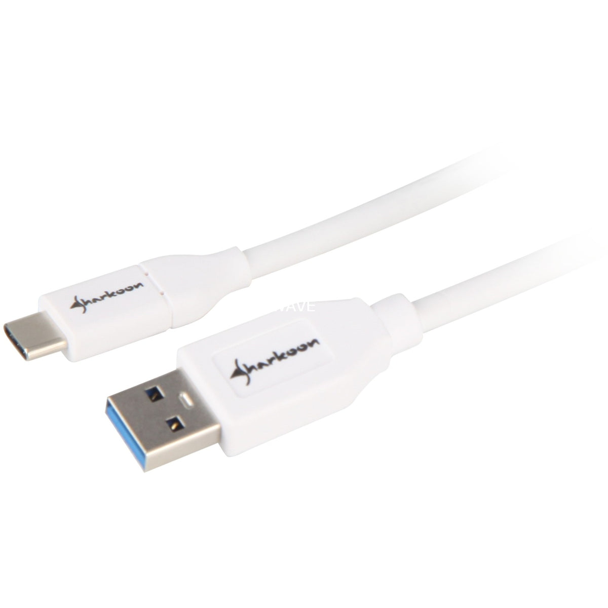 Sharkoon USB-A 3.2 > USB-C-kabel (hvidt, 0,5 meter)
