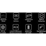 Keychron m6-a3 trådløs mus (hvid, 26.000 dpi, USB-C Bluetooth 5.1 2.4 GHz)