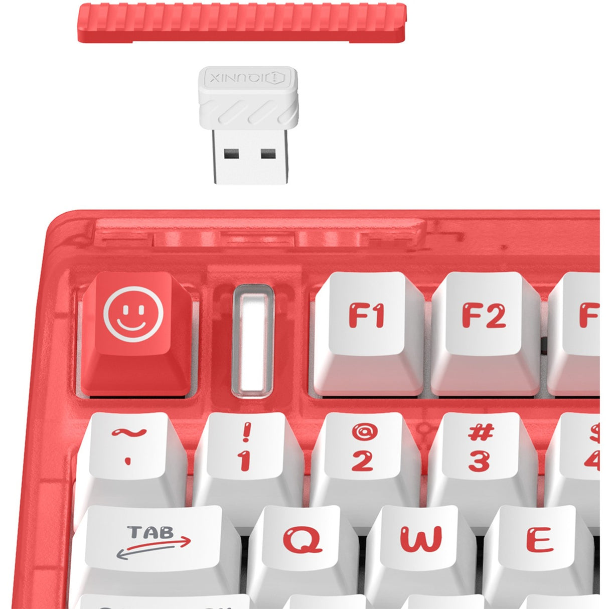 Iqunix og80 joy forhandler trådløst mekanisk tastatur (rød, us-layout (qwerty), iqunix moonstone, 80% (tkl), rgb-lysdioder, hot-swappable, pbt, 2.4ghz | bluetooth 5.1 | usb-c)