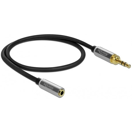 Delock stereostik 3,5 mm 3-benet han > hun forlængerkabel (sort, 0,5 meter)