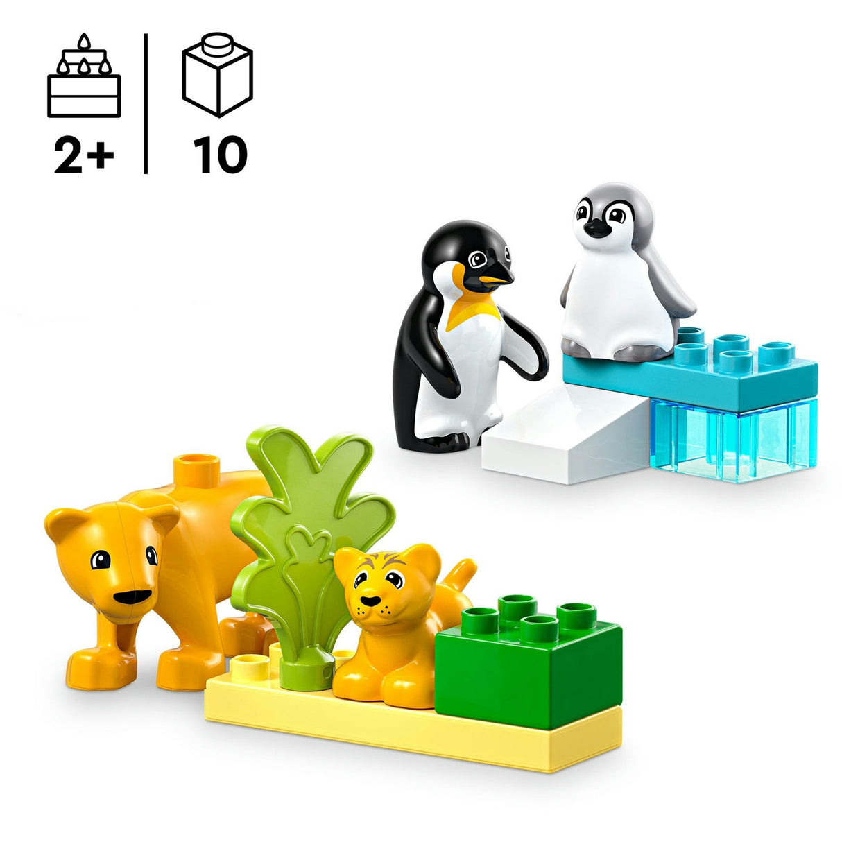 Lego duplo by 10442 familier af vilde dyr: pingviner og løver