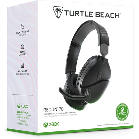 Turtle beach ear force recon 70x sort (2024) over-ear gaming headset (sort, xbox series x|s, xbox one, ps4, ps5, switch, pc, mobil)
