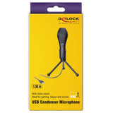 Delock USB kondensatormikrofon (sort, med bordstativ)