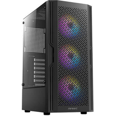 Antec ax20 midi tårnhus (sort | 3x USB-A | hærdet glas)