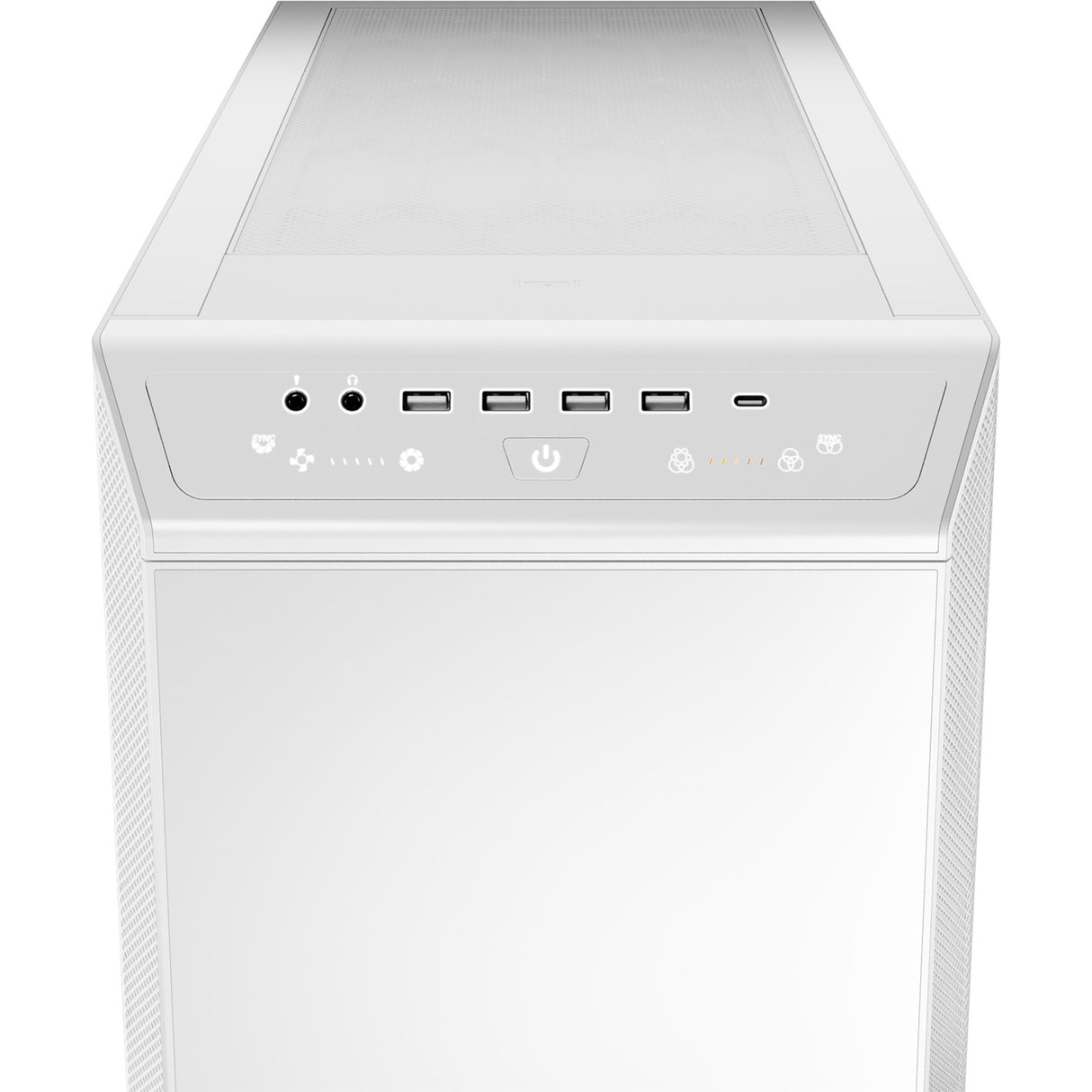 Vær stille! dark base pro 901 stort tårnhus (hvid | 4x USB-A | 1x USB-C | RGB | hærdet glas)