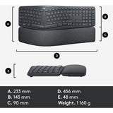Logitech k860 ergo tastatur (sort, 100%, bluetooth, us international iso)