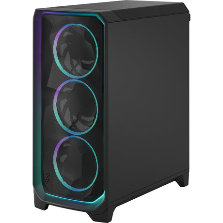 Fractal design meshify 3 ambience pro rgb midi tårnhus (sort | 2x usb-a | 1x usb-c | rgb | hærdet glas)
