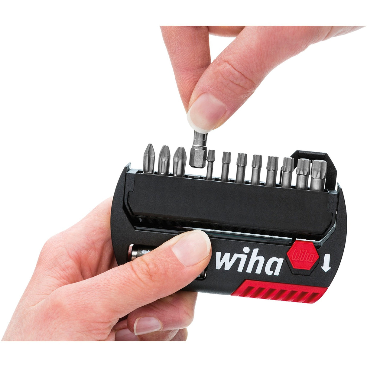 Wiha bit sæt flip vælger standard 25 mm (sort rød, torx® 13-delt 1 4 c6.3 med bælteclips)