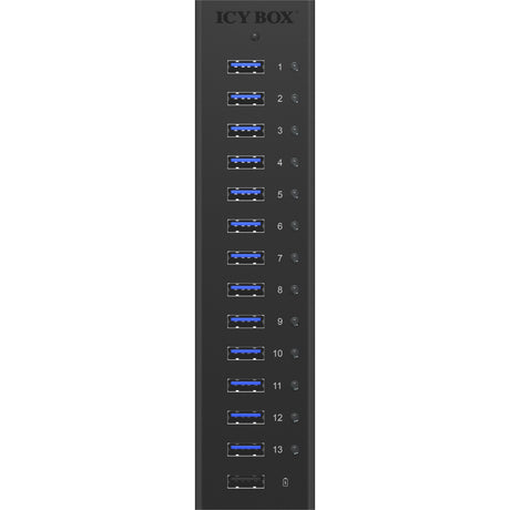 Icy box ib-ac6113 USB-hub (sort, 13x USB 3.0, 1x USB-opladningsport)