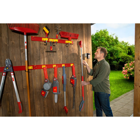 Wolf-garten bs 140 em e-multi-stjerne batterihåndtag (rød grå, uden oplader, 2,5 ah, 18 volt)