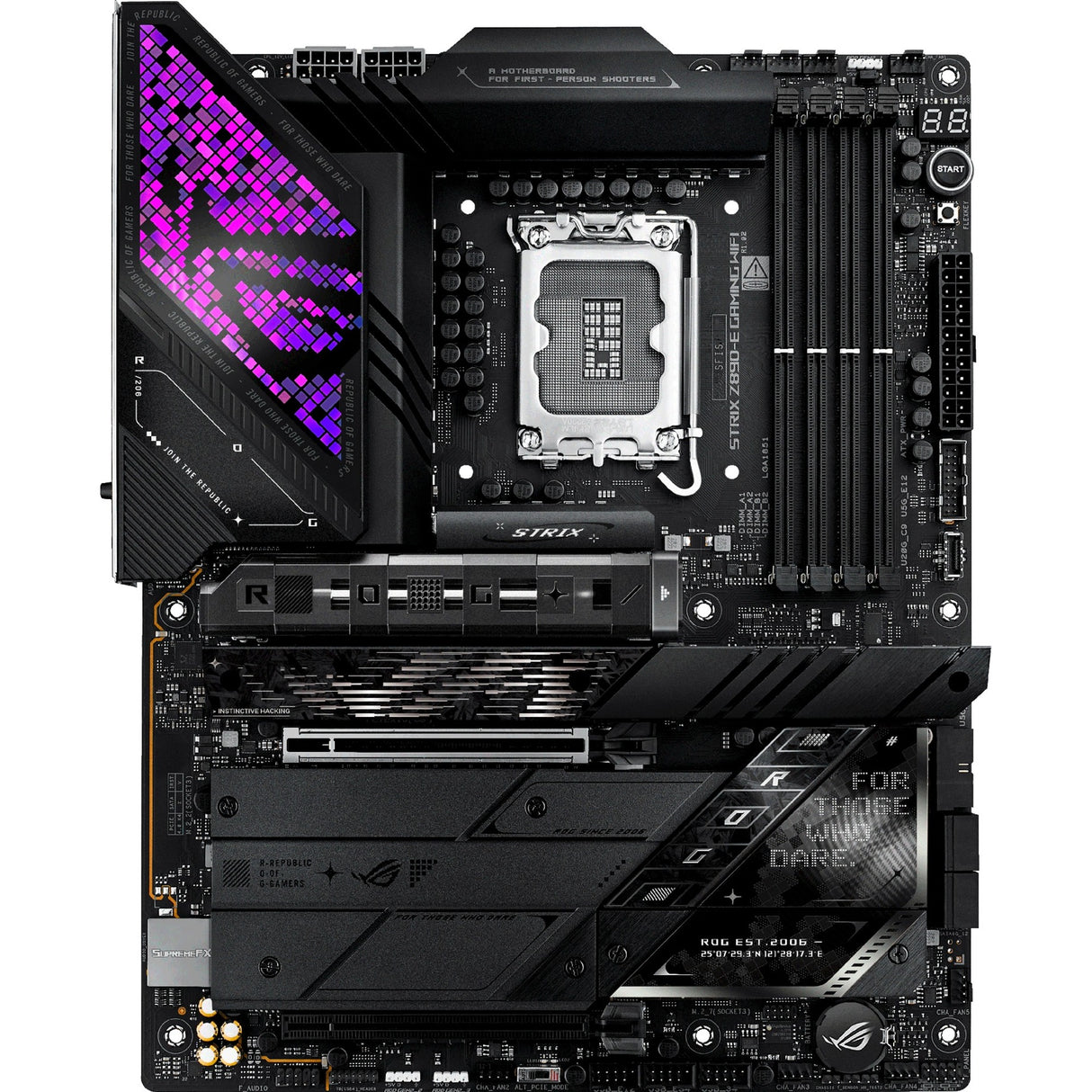 Asus ROG Strix Z890-E Gaming WiFi Socket 1851 bundkort (sort, RAID, 5GB-LAN, WiFi 7, BT, lyd, ATX)