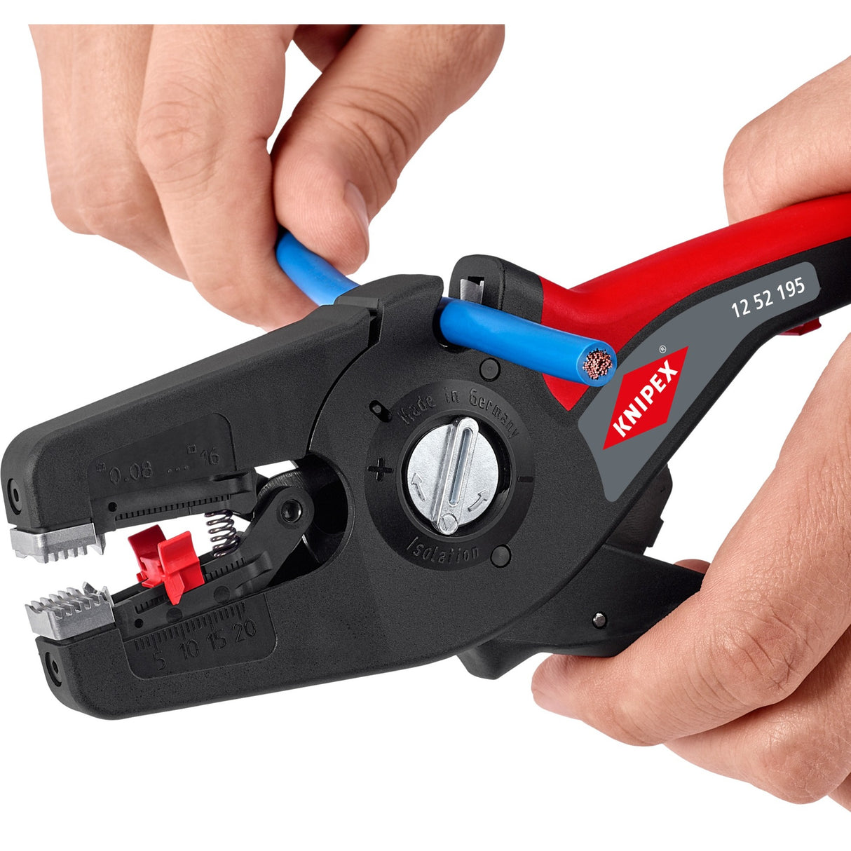 Knipex automatisk afisoleringstang | længde 195 mm | 0,08-16 (awg 28-5) mm² | 1 stk - 12 52 195 - 12 52 195