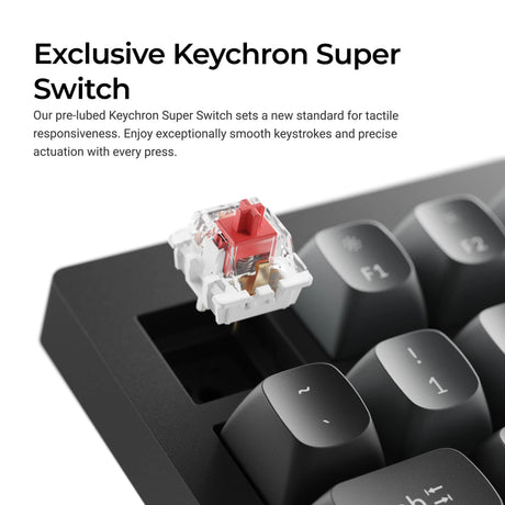 Keychron v1w-d1 8k qmk kablet brugerdefineret mekanisk tastatur (sort, us-layout (qwerty), superrød, 75%, rgb-lysdioder, double-shot pbt, hot swap, 8k, knap)