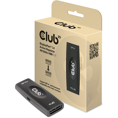 Club 3D DisplayPort 1.4 Active Repeater 4K120Hz HBR3 F F-kabel (sort)