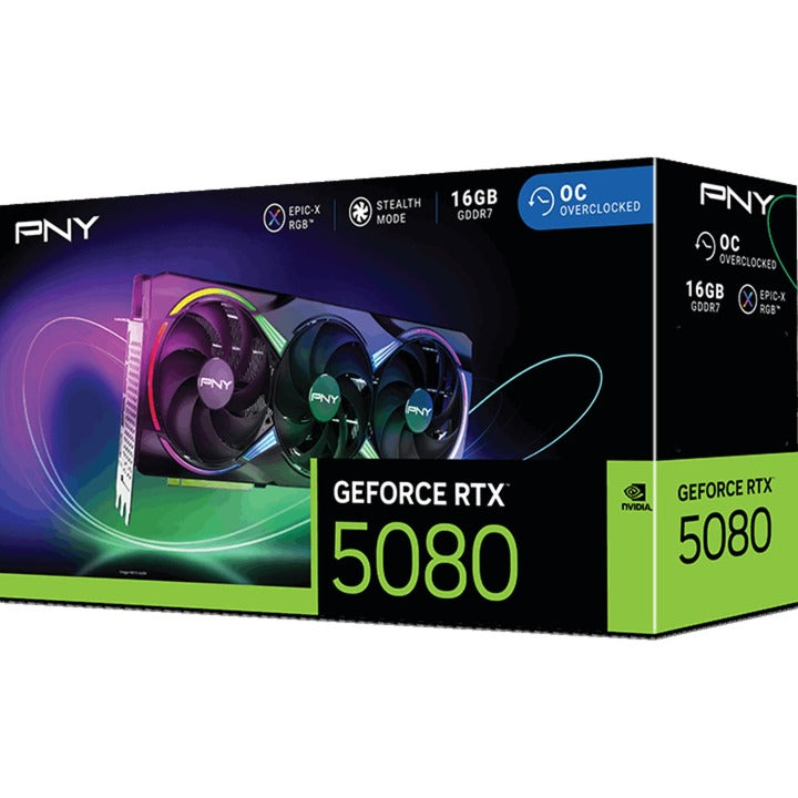 Pny Geforce RTX 5080 Arbb OC grafikkort (DLSS 4, 3x Display Port, 1x HDMI 2.1)