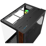 Thermaltake view 380 ws argb midi tårnhus (sort træfarve | 2x USB-A | 1x USB-C | RGB | hærdet glas)