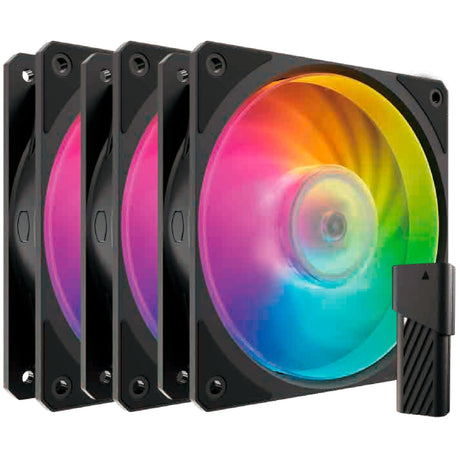 Cooler master mobius 120p argb 120x120x25 kabinet blæsere (sort, 3 stk, 120 x 120 x 25 mm, pwm)