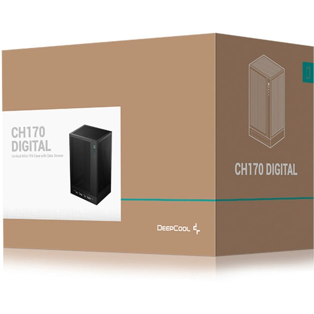 Deepcool ch170 digitalt mini tårnhus (sort | 2x USB-A | 1x USB-C)