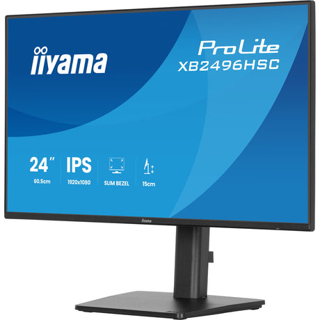 Iiyama prolite xb2496hsc-b1 24 skærm (sort (mat), 144 Hz, HDMI, USB-C, lyd)