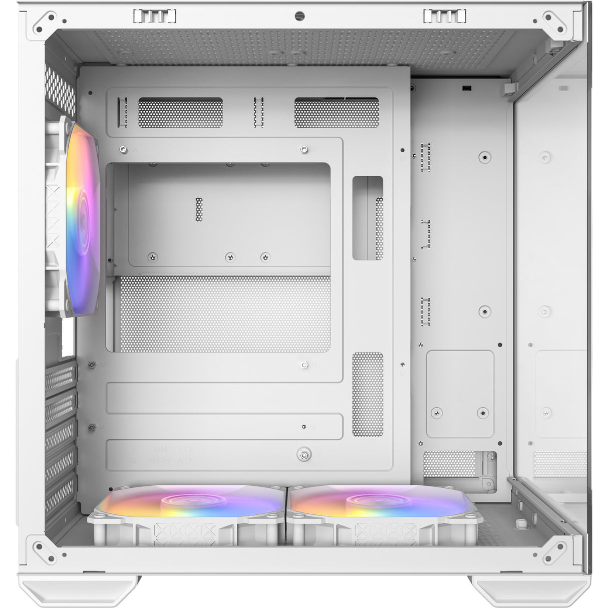 Antec cx60m argb mini tårnhus (hvid | 3x usb-a | rgb | hærdet glas)