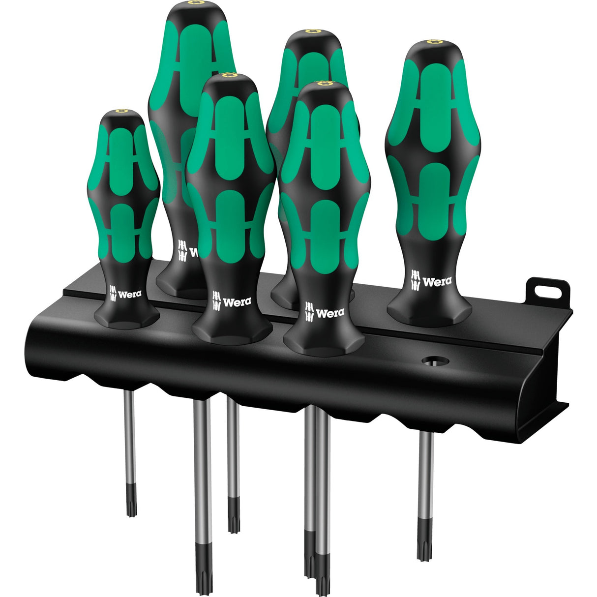 Wera 367 6 Torx HF skruetrækkersæt Kraftform Plus + stativ (sort grøn, 6 stk.)