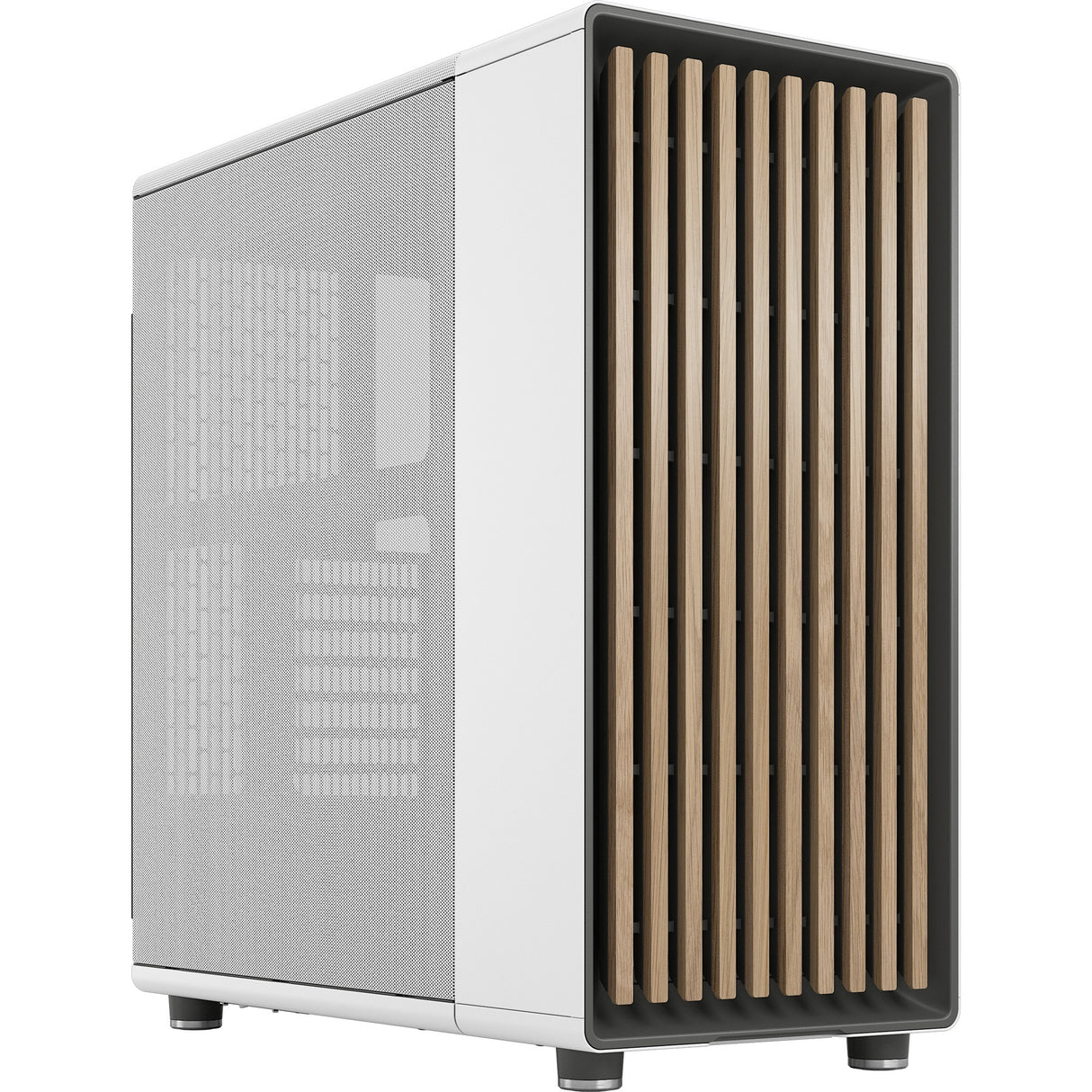 Fractal design nord midi tårnhus (hvid træfarve | 2x USB-A | 1x USB-C)