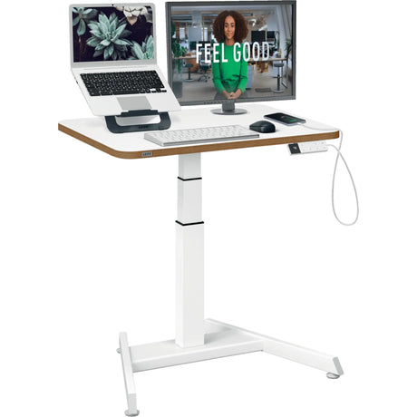 Leitz ergo sidde-stå skrivebord elektrisk - justerbar i højden - lille skrivebord - med memory funktion - 80 x 60 cm - hvid