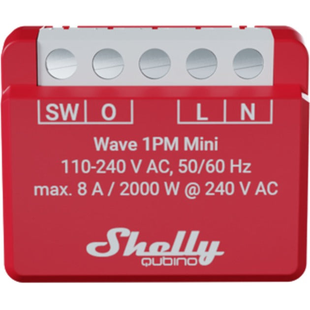 Shelly qubino wave 1pm mini switching-måling aktuator z-wave