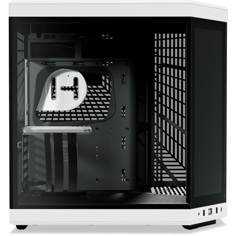 Hyte y70 touch infinite midi tower behuizing (wit zwart | 2x usb-a | 1x usb-c | tempered glass)