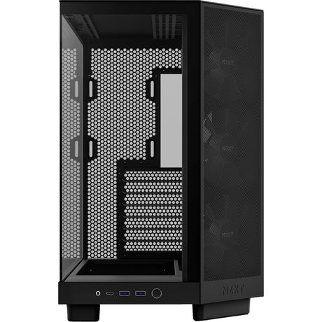 Nzxt h6 flow rgb midi tårnhus (sort | 2x usb-a | 1x usb-c | rgb | hærdet glas)
