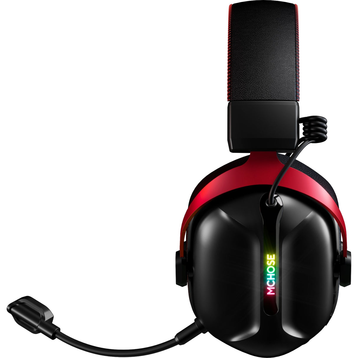 Mchose s9 pro trådløst over-ear gaming headset (sort rød, pc laptop playstation switch smartphone, 2,4 g bluetooth kablet type-c)