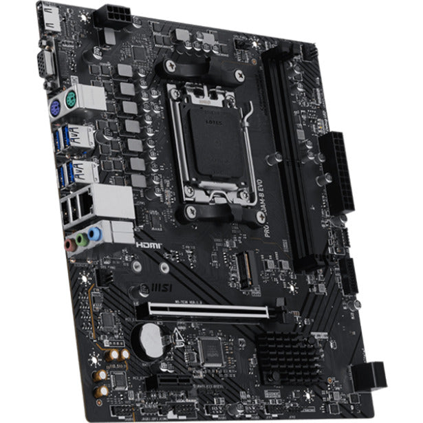 MSI Pro A620AM-B EVO Socket AM5 bundkort (RAID, 2,5 GB-LAN, lyd, µATX)