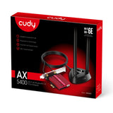 Cudy AX5400 Wi-Fi 6e Bluetooth 5.3 PCI-E WLAN-adapter (rød)