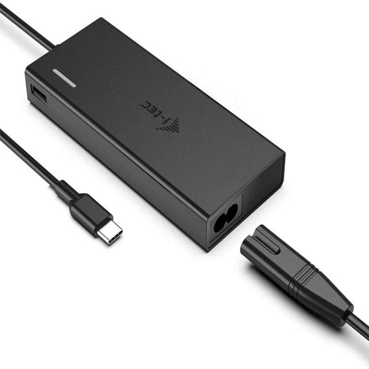 I-tec USB-C HDMI DP-dockingstation med strømforsyning 65W + universaloplader 77 W (sort)