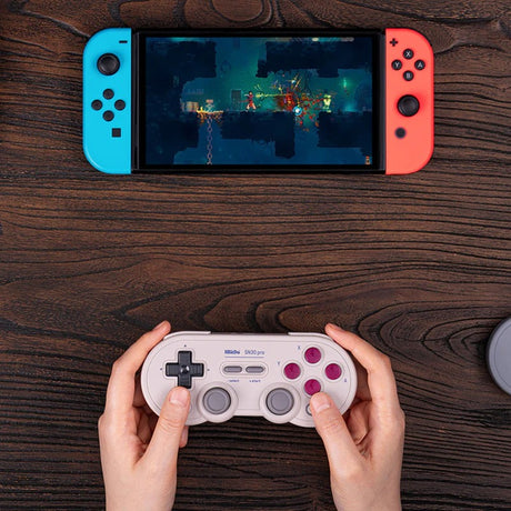 8bitdo sn30 pro gamepad (lysegrå, bluetooth, usb, pc, nintendo switch switch 2)