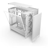 Nzxt h5 flow rgb v2 midi tårnhus (hvid | 1x usb-a | 1x usb-c | rgb | hærdet glas)
