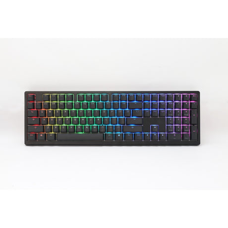 Ducky zero 6108 klassisk sort rgb mekanisk gaming-tastatur (sort, us-layout (qwerty), cherry mx2a speed silver, 100%, rgb-lysdioder, double-shot pbt, hot swap, 2,4ghz | bluetooth | usb-c)