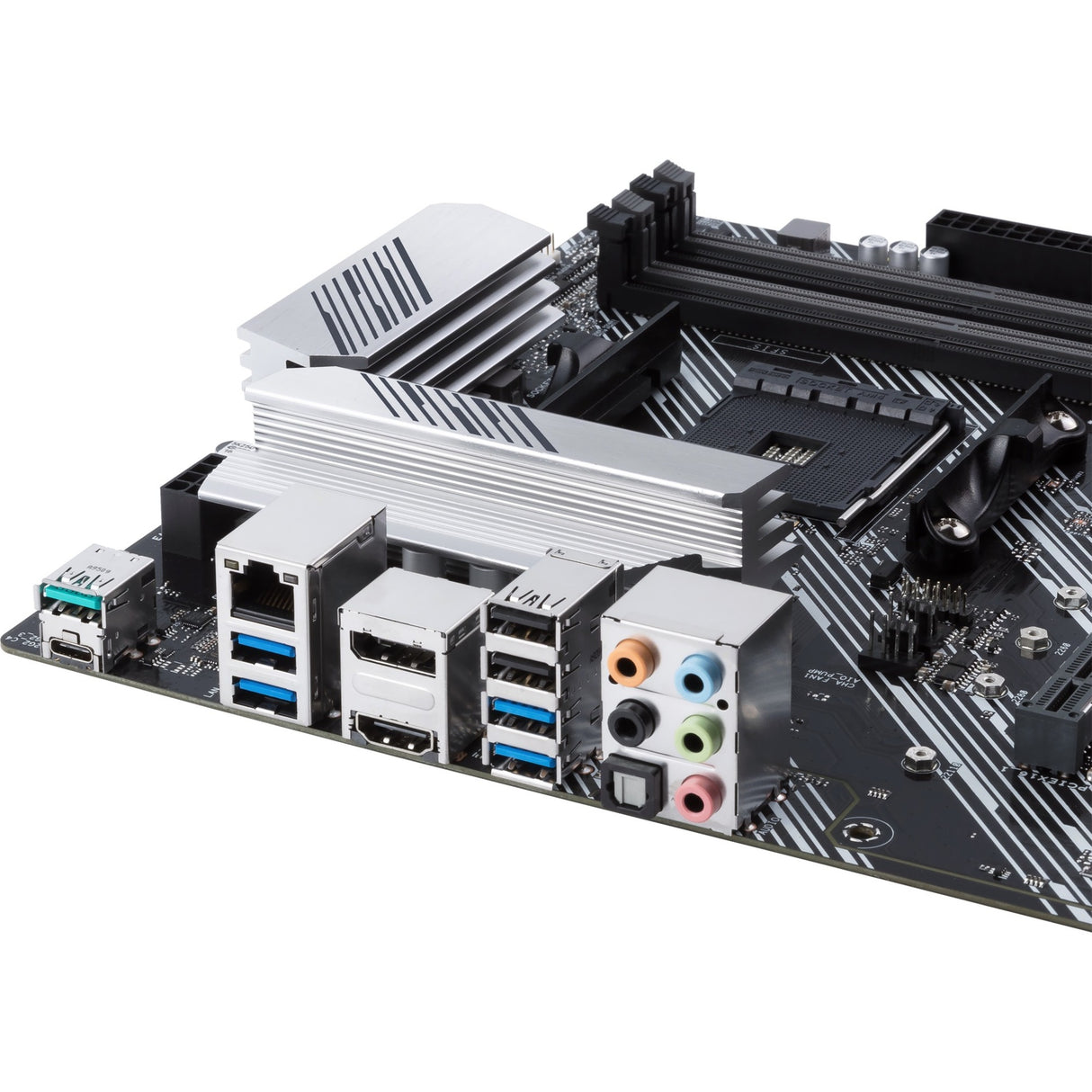 Asus Prime B550-Plus Socket AM4 bundkort (sort sølv, RAID, GB-LAN, lyd, ATX)