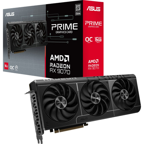 Asus Prime Radeon RX 9070 OC grafikkort (grå, 3x skærmport, 1x HDMI, RDNA4)