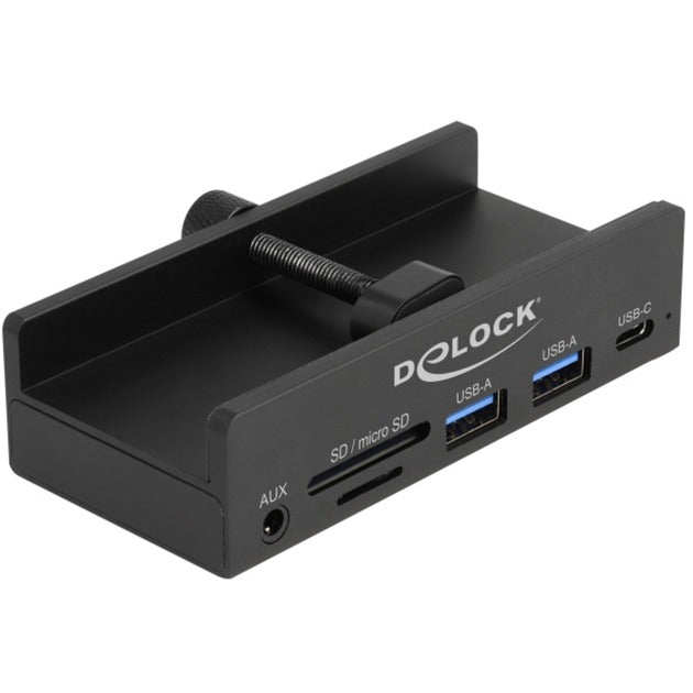 Delock ekstern 3-ports USB-hub med låseskrue (sort)