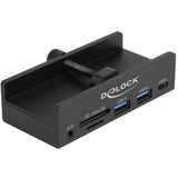 Delock ekstern 3-ports USB-hub med låseskrue (sort)